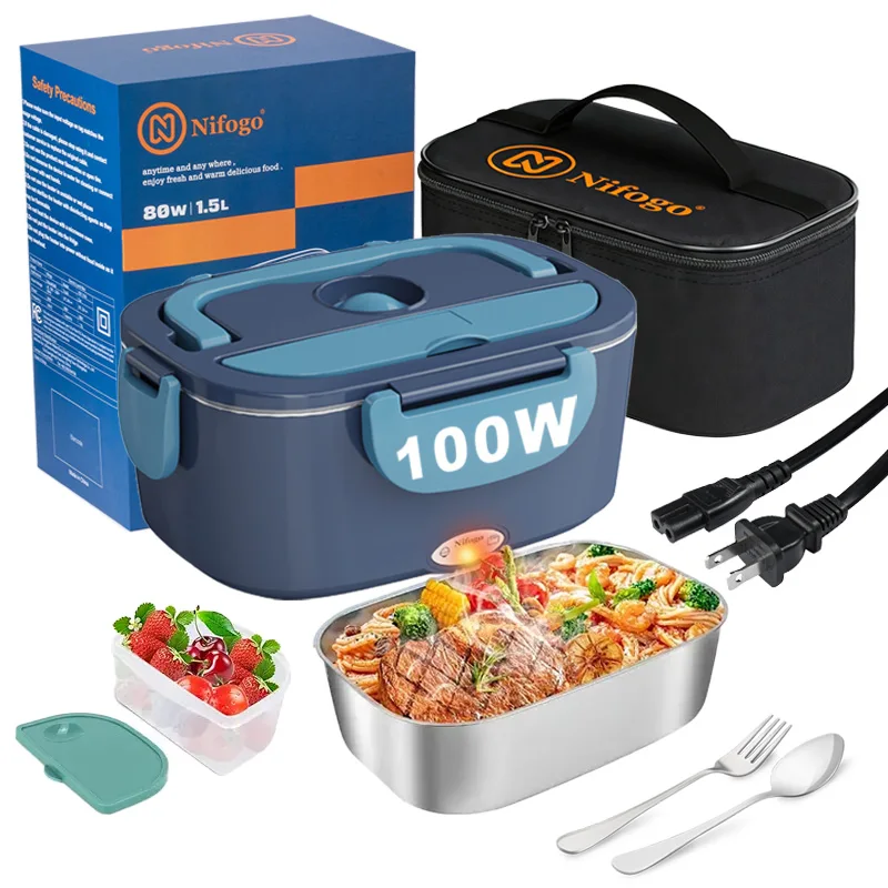 Food Storage Box Stainless Steel - 100W Elektrikli Isıtmalı Öğle Yemeği Kutusu