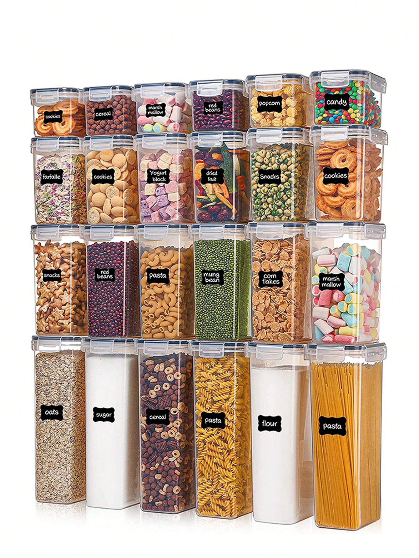 Food Storage With Lock - 48 adet Hava Geçirmeyen Gıda Saklama