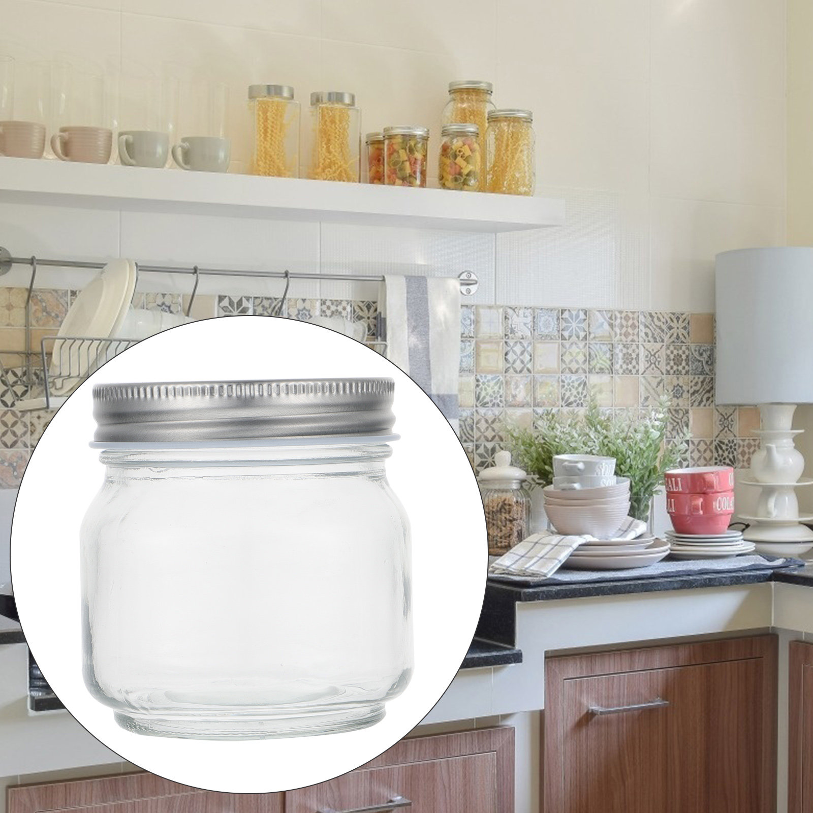 Food Storage With Glass Lids - 6 Adet Kalın, Şeffaf Cam Kavanoz,