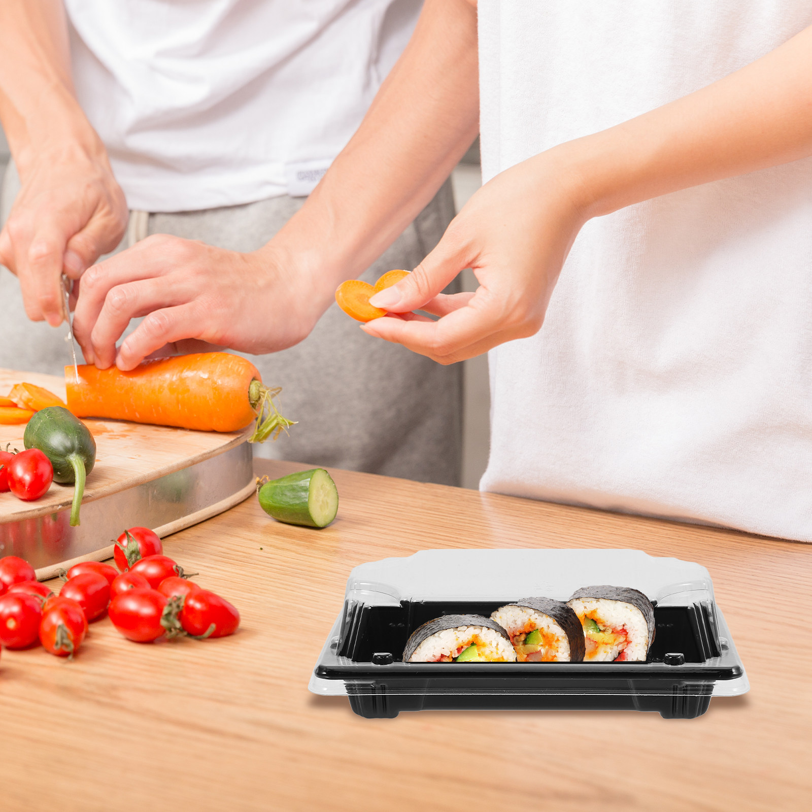 Food Storage Without Plastic - 50 Adet Tek Kullanımlık Suşi Kutusu
