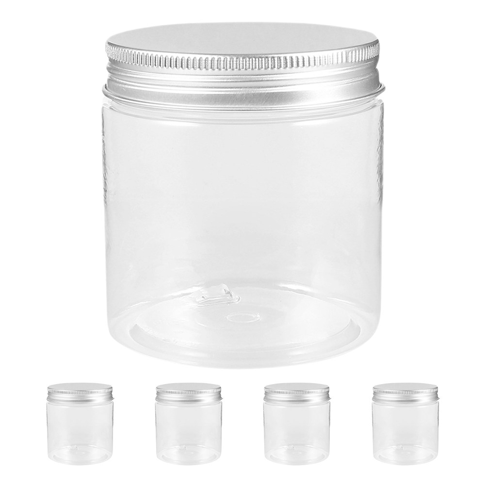 Food Storage Jars Plastic - 5 Adet Şeffaf, Geniş Ağızlı, Küçük