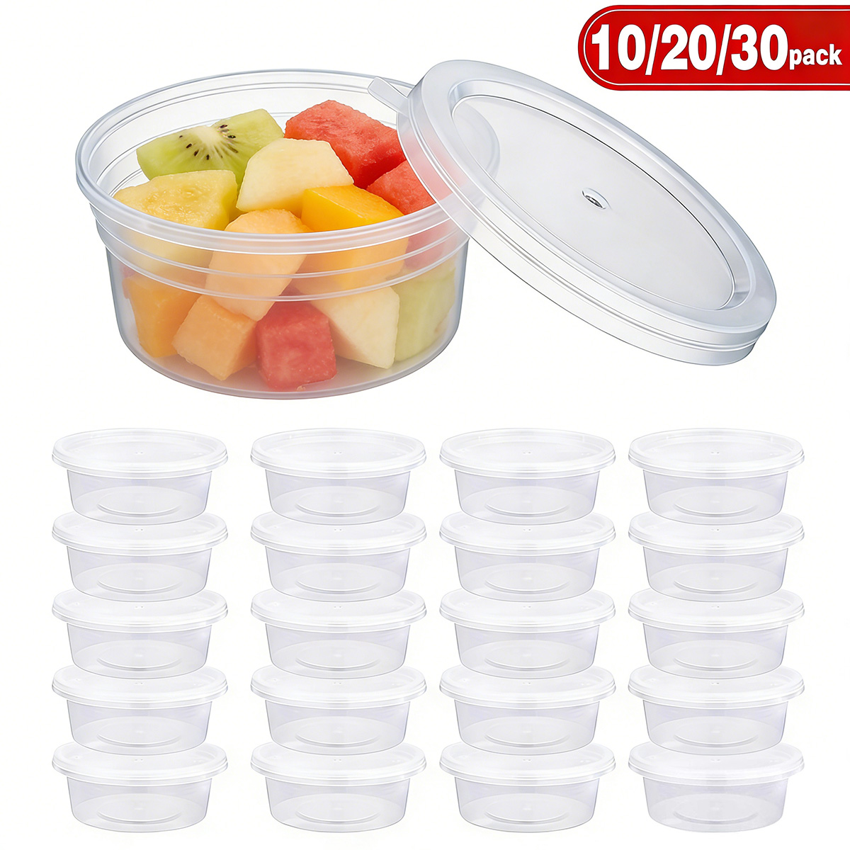 Food Storage Jars Plastic - 10/20/30'lu Paket Küçük Kapaklı Slime Kapları,