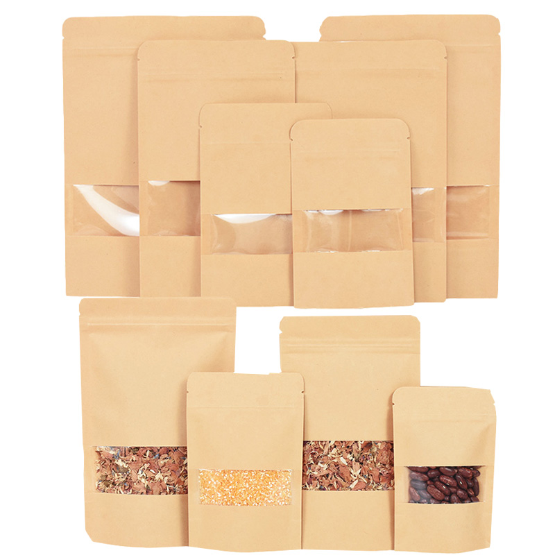 Food Storage With Lock - 20/50 adet Kraft Kağıt kilitli poşetler