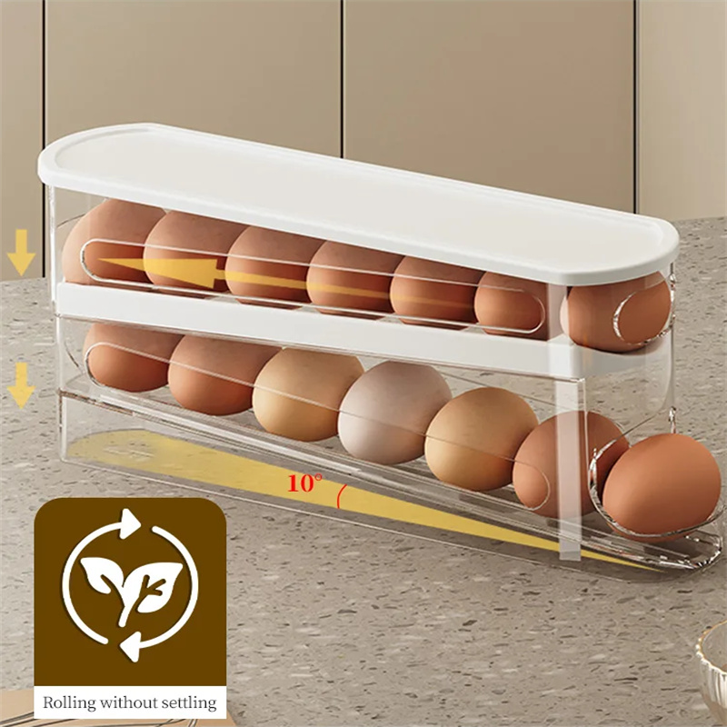 Egg Storage Holder - Slayt Tipi Yumurta Kartonu Çift Otomatik