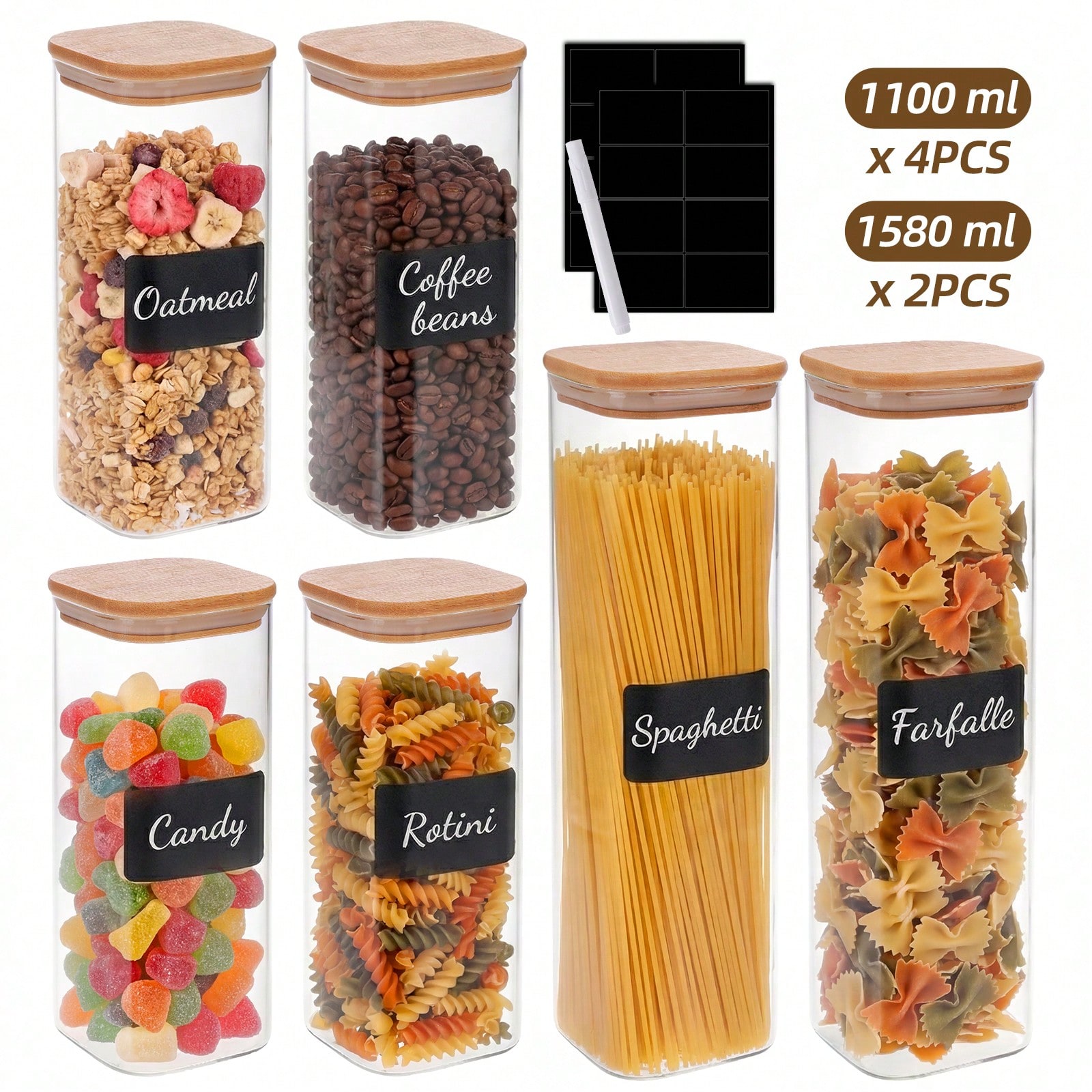 6/12 adet cam gıda saklama kab - Food Storage With Glass Lids incelemesi ve fiyatı