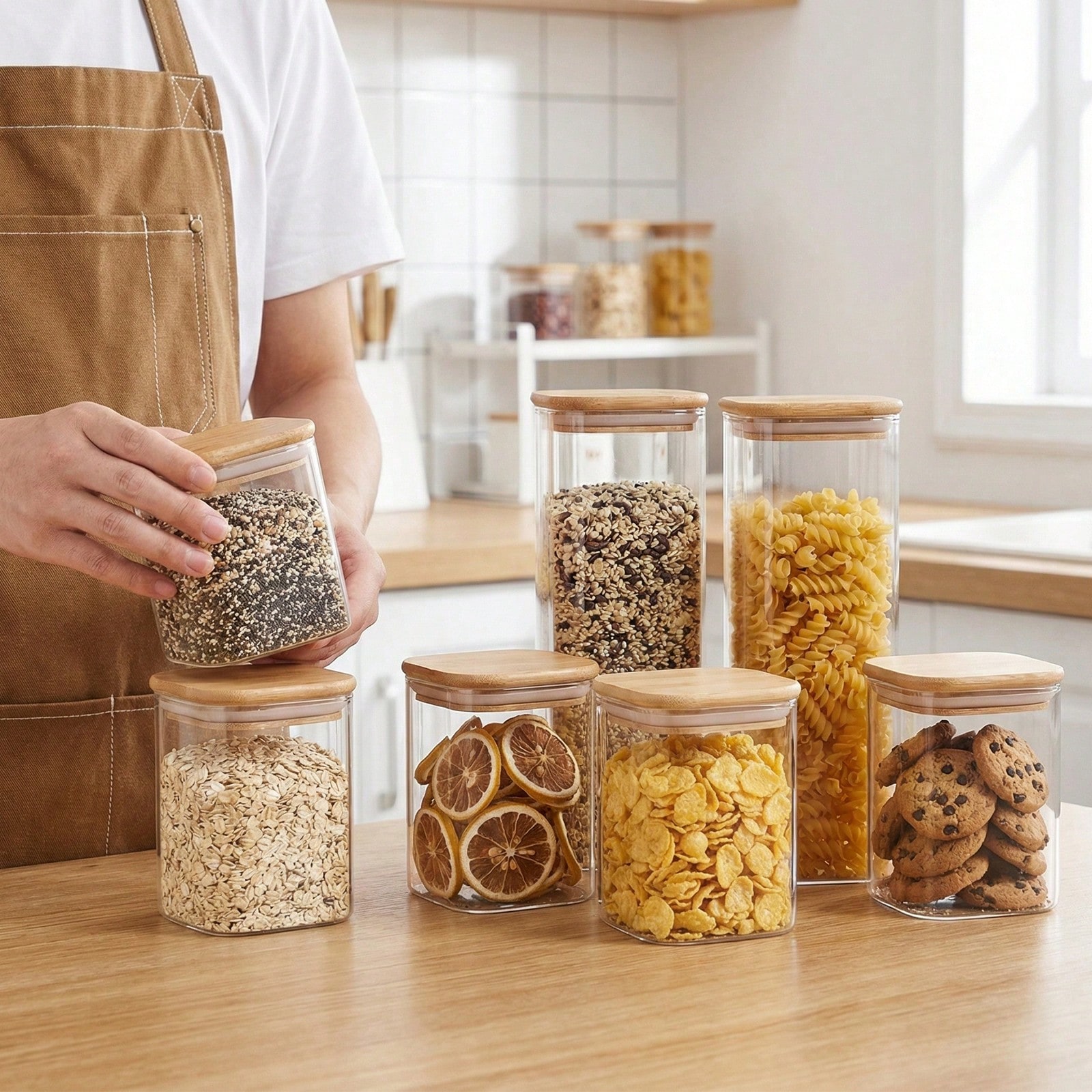 6/12 adet cam gıda saklama kab - Food Storage With Glass Lids incelemesi ve fiyatı
