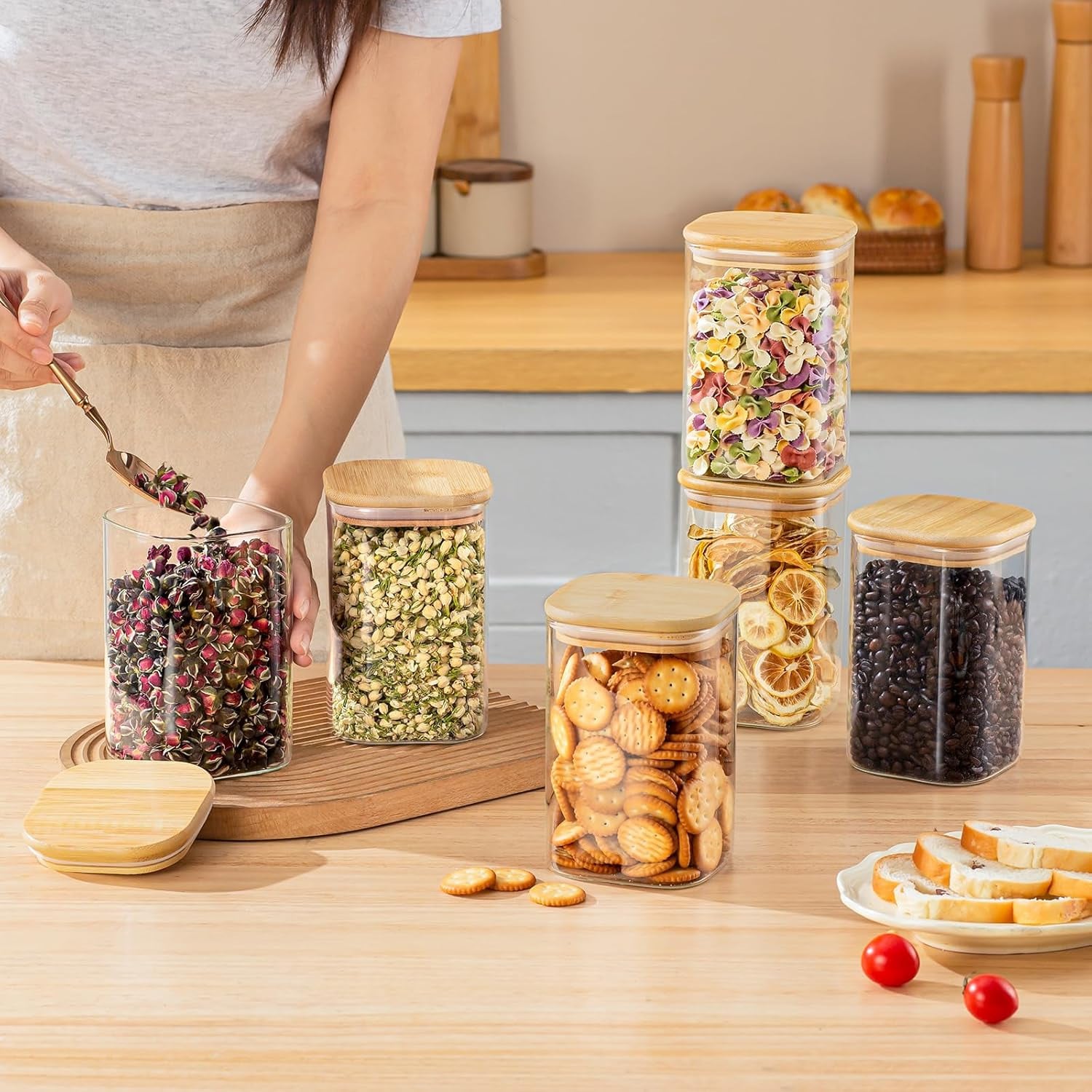 6'lı Paket Cam Gıda Saklama Ka - Food Storage With Glass Lids incelemesi ve fiyatı