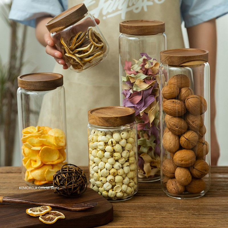 Ahşap Kapaklı Cam Hava Geçirme - Food Storage With Glass Lids incelemesi ve fiyatı