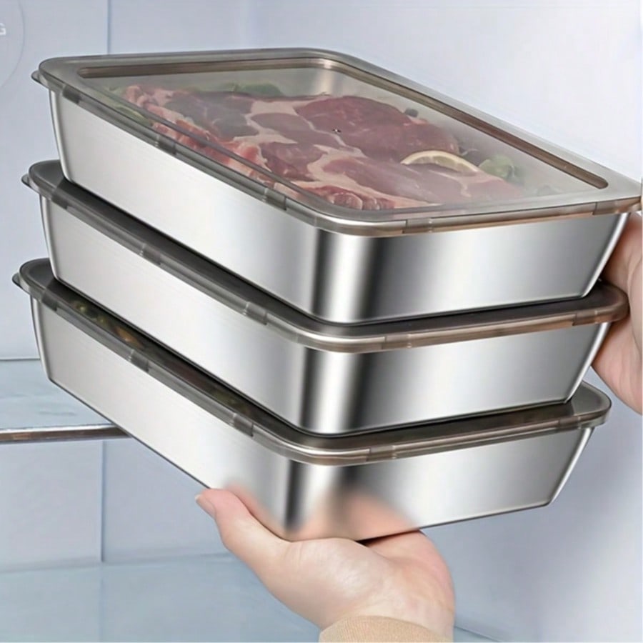 6 Parça (3 Kutu + 3 Kapak) Pas - Food Storage Box Stainless Steel incelemesi ve fiyatı