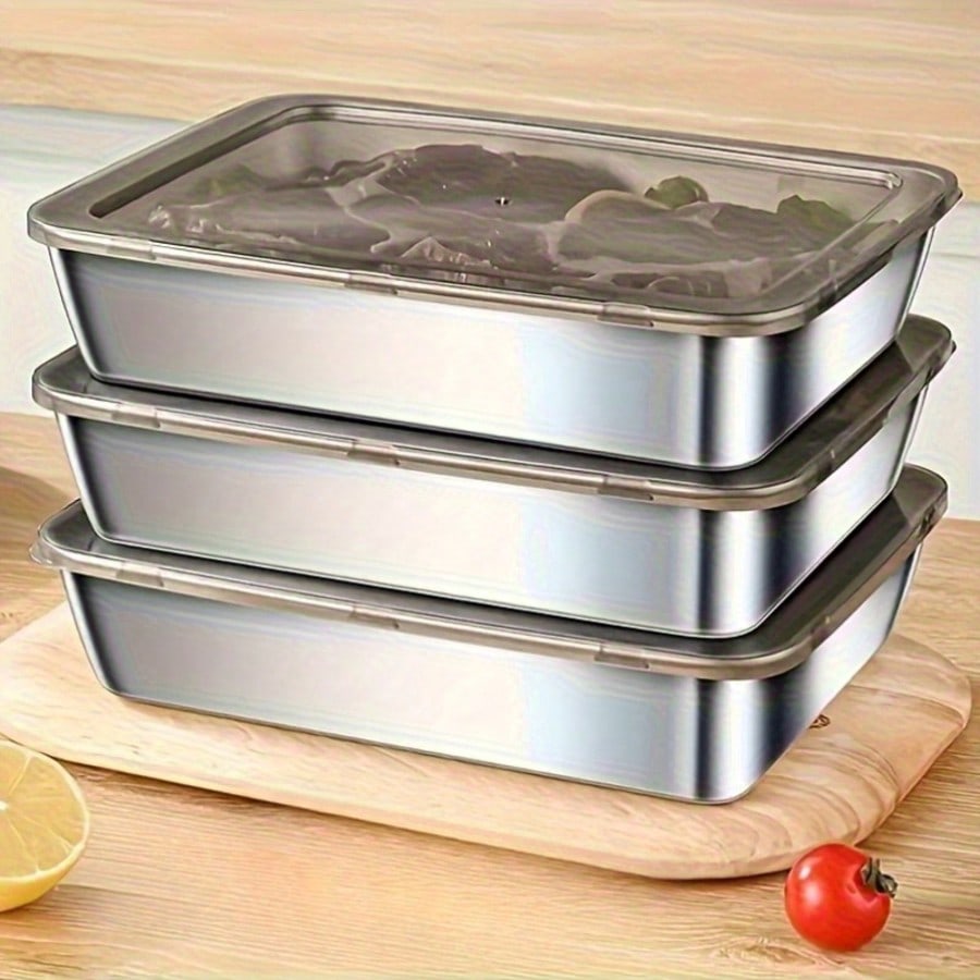 6 Parça (3 Kutu + 3 Kapak) Pas - Food Storage Box Stainless Steel incelemesi ve fiyatı