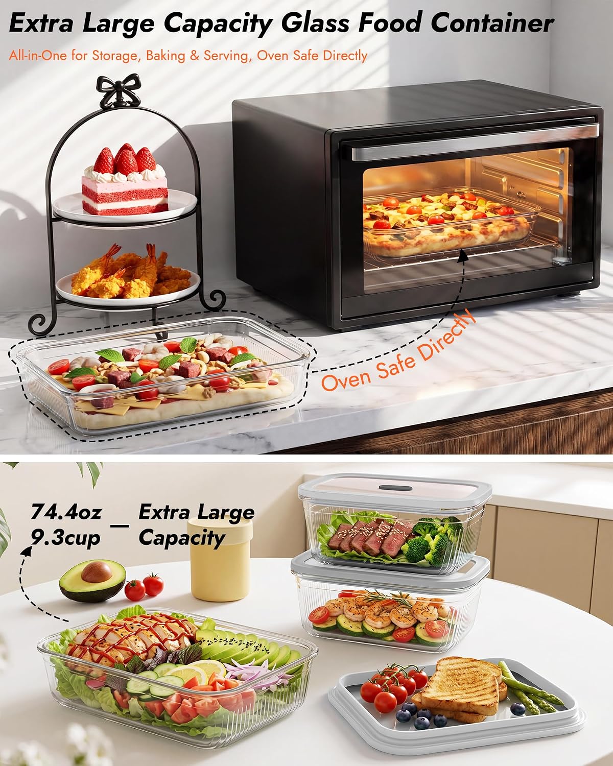 2'li Paket Temperli Cam Kapakl - Food Storage With Glass Lids incelemesi ve fiyatı