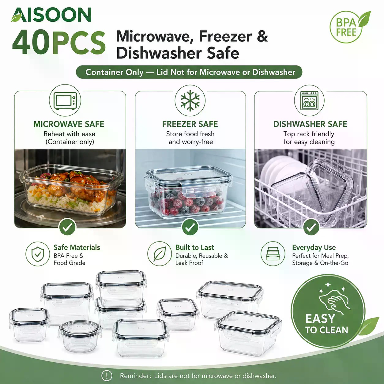 40 Parça Ekstra Büyük 85oz Sil - Food Storage Jars Plastic incelemesi ve fiyatı