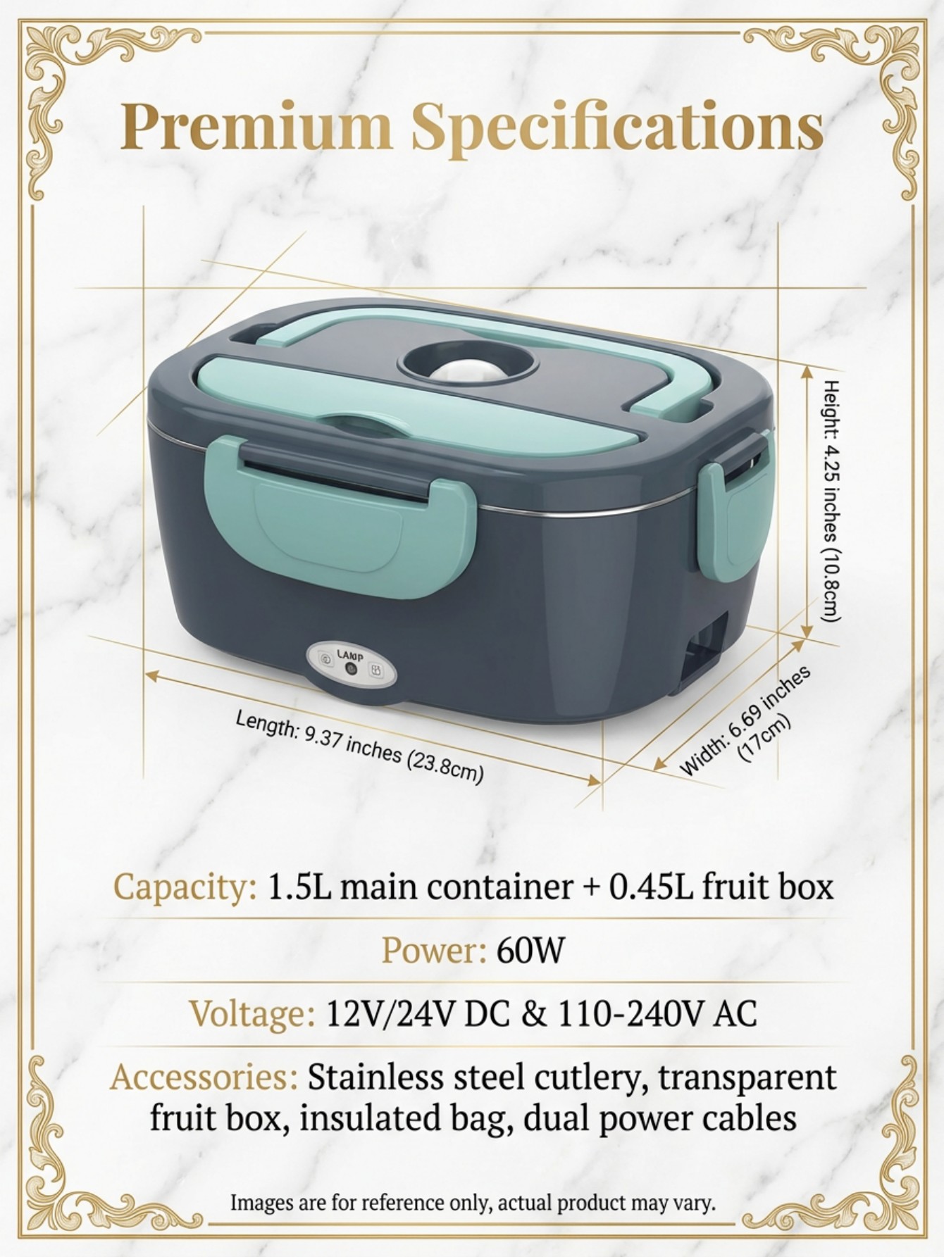 60W Elektrikli Isıtmalı Yemek  - Food Storage Box Stainless Steel incelemesi ve fiyatı