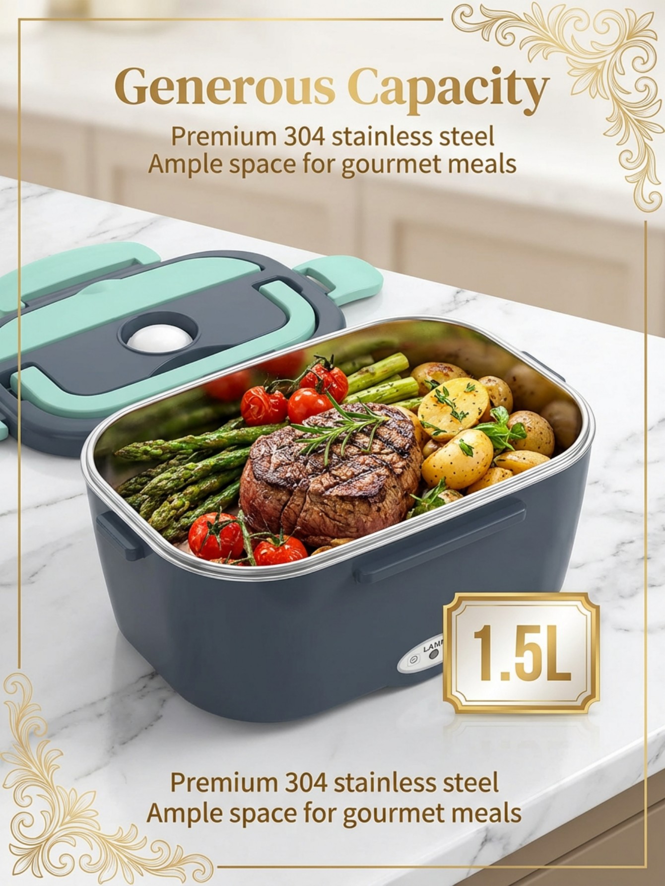 60W Elektrikli Isıtmalı Yemek  - Food Storage Box Stainless Steel incelemesi ve fiyatı