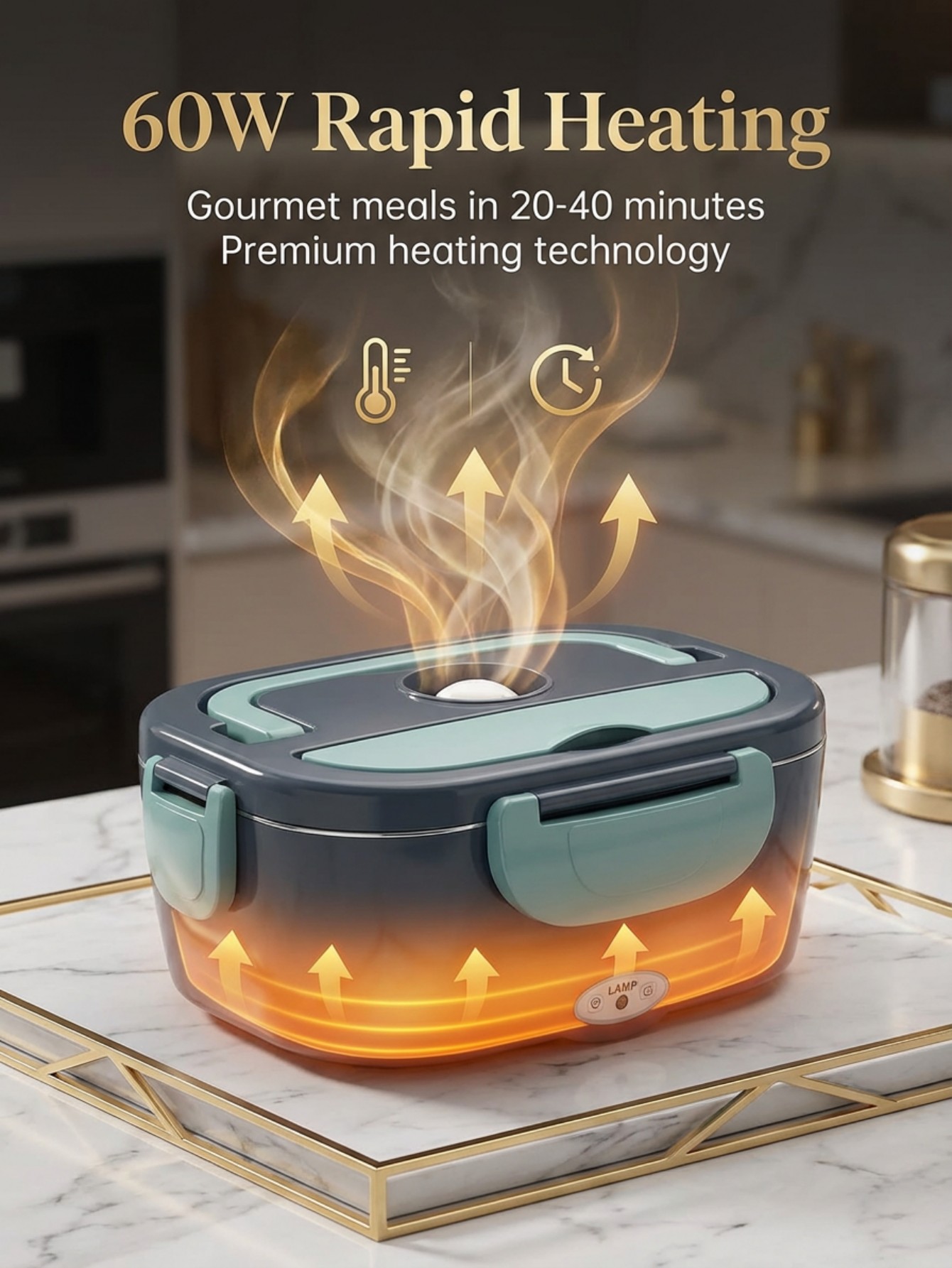 60W Elektrikli Isıtmalı Yemek  - Food Storage Box Stainless Steel incelemesi ve fiyatı