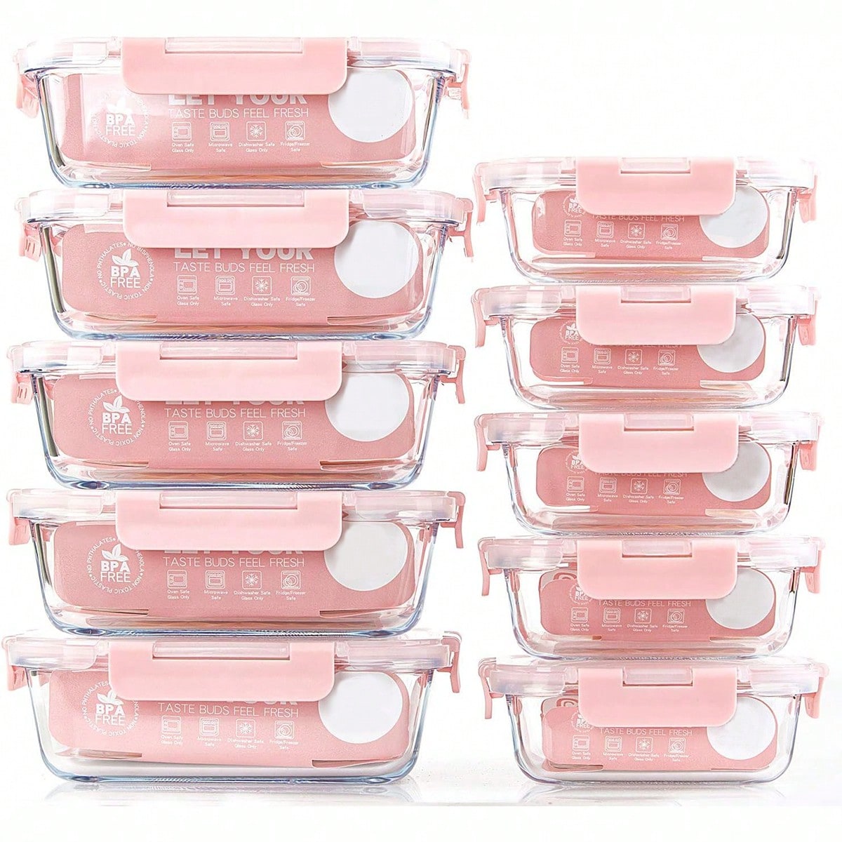 10'lu Paket Cam Yemek Hazırlık - Food Storage With Glass Lids incelemesi ve fiyatı