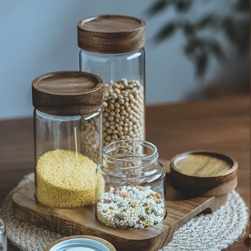 Ahşap kapak Orgnizer cam hava  - Food Storage With Glass Lids incelemesi ve fiyatı