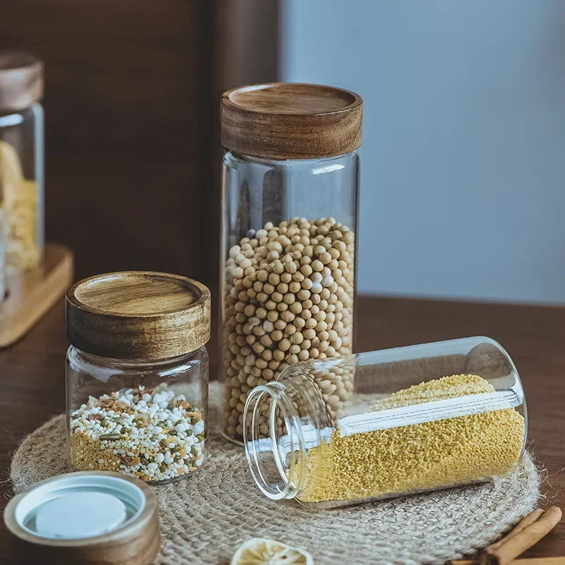 Ahşap kapak Orgnizer cam hava  - Food Storage With Glass Lids incelemesi ve fiyatı